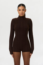 Cable Knit Turtleneck Romper