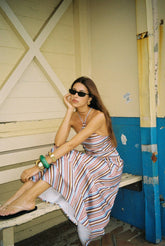 Halter Maxi Dress | Vintage Stripe