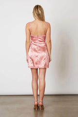 Satin Jacquard Bustier Dress