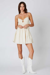 Gathered Cut-Out Mini Dress