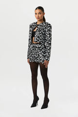 Geometric Sequin Cropped Jacket
