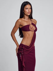 Vyorix RAER MAXI DRESS BURGUNDY