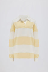 Striped Oversized Long-Sleeve T-Shirt in Lemon