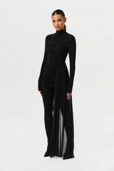 Crystal Ruched Drape Mini Skirt