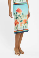 Midi Skirt | Mesh Baby Blue