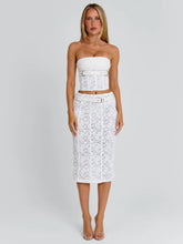 Vyorix LUNALLA MIDI SKIRT IVORY