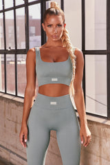 Ribbed Full Length Leggings in Teal