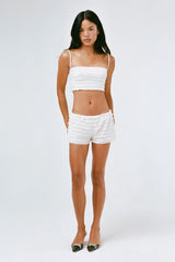 THE FIA RUFFLE SHORT IN WHITE