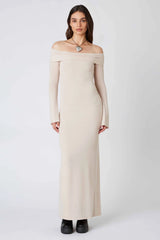 Long Sleeve Off the Shoulder Maxi Dress