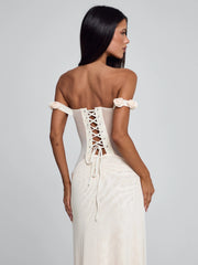 Vyorix MARCELINE MAXI DRESS BEIGE