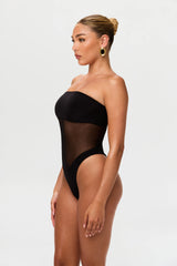 Mesh Tube Contrast Swimsuit