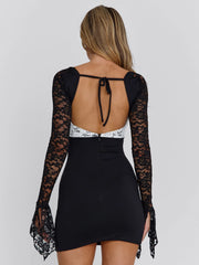 Vyorix OMERA MINI DRESS BLACK WHITE