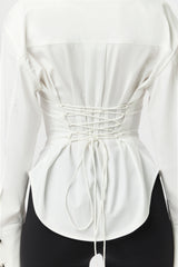 Shirting Contour Button Up Top