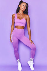 Evolve Seamless Asymmetric Crop Top in Purple