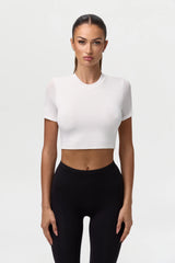 Micro Modal Cropped Short Sleeve Top