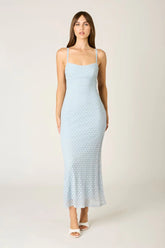 Textured Mesh Midi Dress