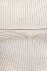 Bandeau Chunky Knit Crop Top in Cream