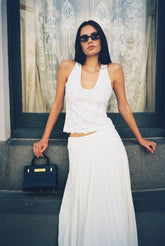 Tank Top Mesh | White Sequin