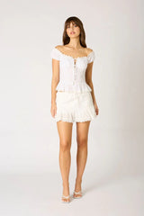 Lace Trim Mini Skirt