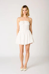 Cotton Smocked Mini Dress
