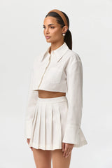 Shirting Pleated Mini Skirt