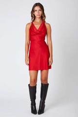 Cowl Neck Halter Dress