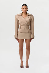 Twill High Waist Mini Skirt