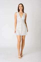 Satin Bias Polka Dot Mini Dress