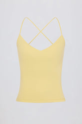 Cross-Back Tank Top in Lemon