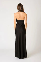 Plunge Halter Bias Gown