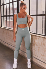Ribbed Full Length Leggings in Teal