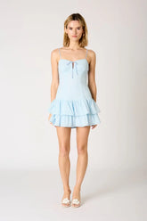 Embroidered Eyelet Mini Dress