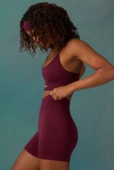 Super Sculpt Seamless Mini Shorts in Plum