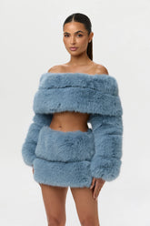 Faux Fur Off-Shoulder Pelted Top