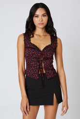 Satin Tie-Front Corset