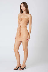 Lace Strapless Mini Dress