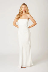 Pleated Strapless Gown