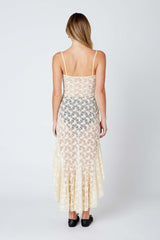 High-Low Ruffle Lace Dress