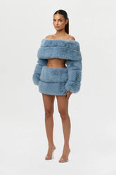 Faux Fur Pelted Mini Skirt