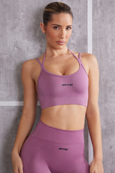Aligned - Scoop Neck Sports Bra in Mauve