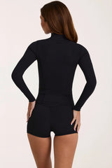 Soft Active Zip-Up Jacket in Black