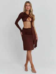 Vyorix SERNA MIDI DRESS CHOCOLATE