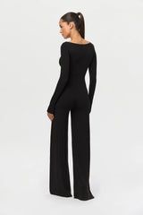 Smooth Off-Shoulder Wide Leg Jumpsuit
