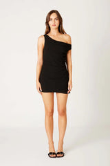 Ruched One Shoulder Mini Dress