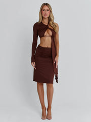 Vyorix SERNA MIDI DRESS CHOCOLATE
