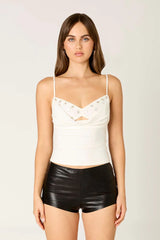 Embellished Jersey Cami Top
