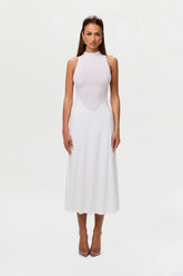 Hourglass Mesh Sleeveless Midi Dress