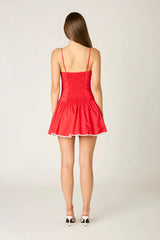 Ruched Poplin Mini Dress