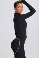 Soft Active Zip-Up Jacket in Black