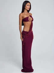 Vyorix RAER MAXI DRESS BURGUNDY